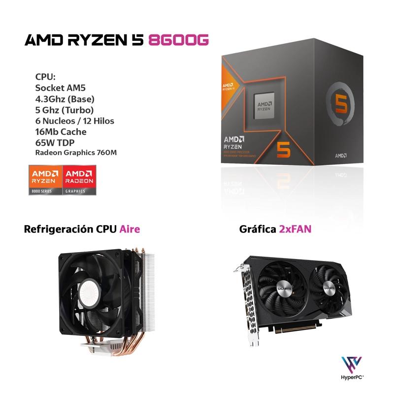 PC HYPERPC.CL WORKSTATION FOTO ULTRA AMD RYZEN 5 8600G 64GB DDR5 2+2TB RTX 4060 TI - 3
