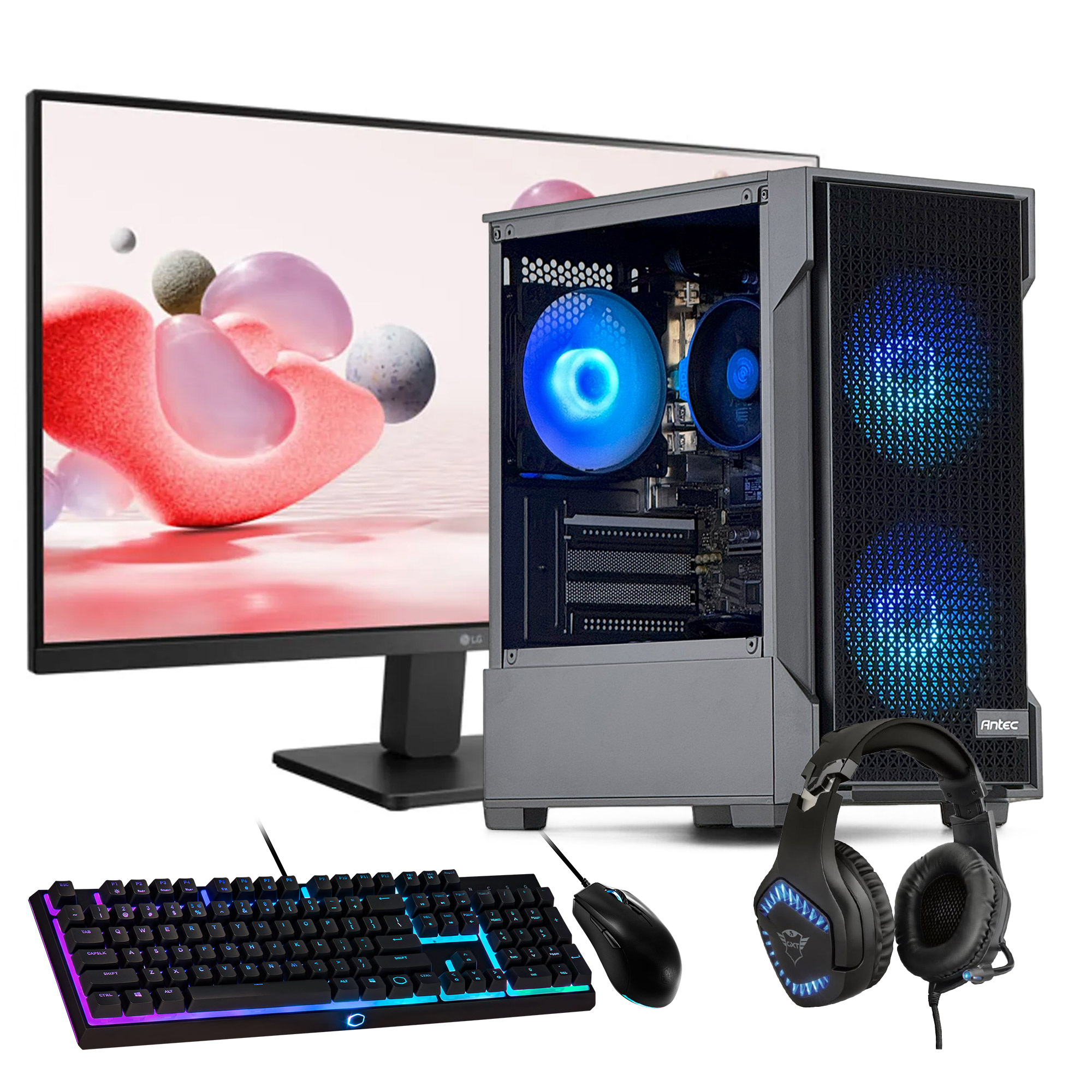 PC GAMER + MONITOR 24 + PERIF: INTEL CORE I3 14100 32GB 1TB UHD 730 - 1
