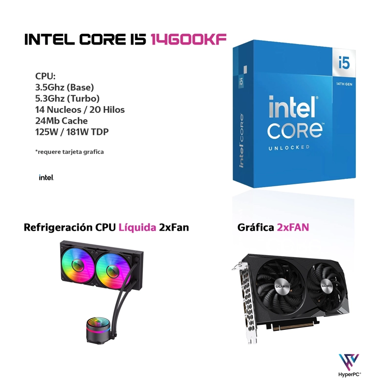 PC GAMER INTEL CORE I5 14600K 64GB DDR5 2TB RTX 5060 TI 16GB - 3