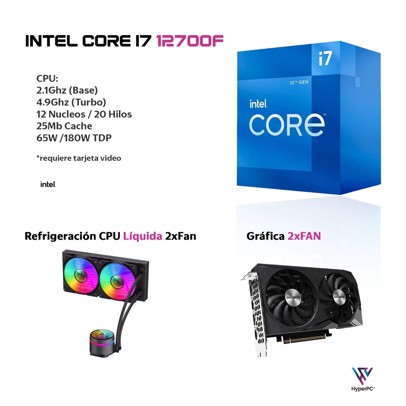 PC GAMER INTEL CORE I7 12700 32GB DDR5 2TB RTX 5060 TI WIFI - 3