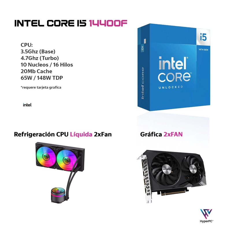 PC GAMER INTEL CORE I5 14400 32GB DDR5 1TB RTX 5070 12GB - 3