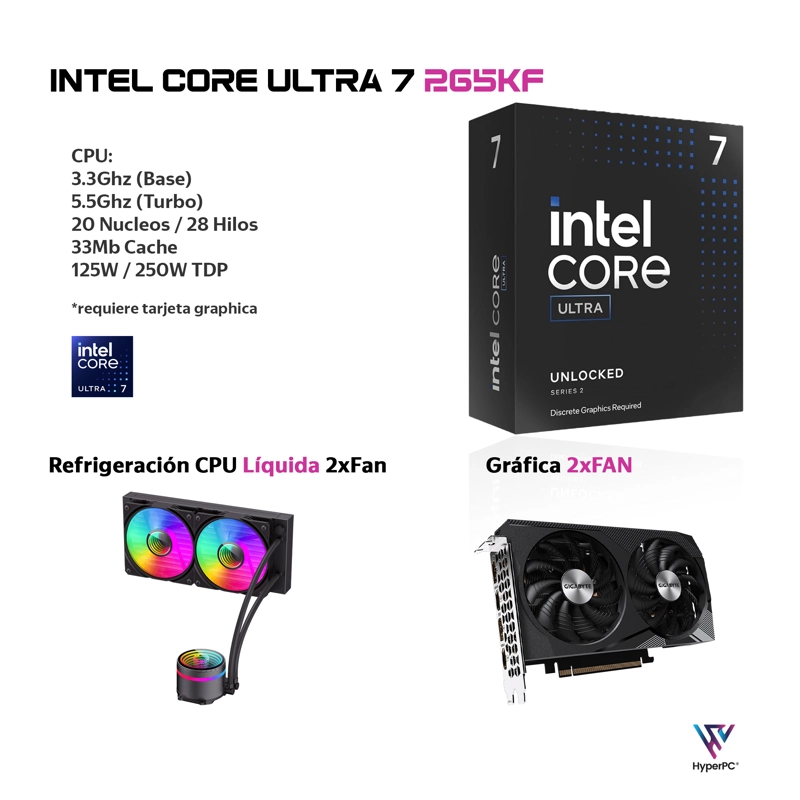 PC GAMER INTEL CORE ULTRA 7 265K 32GB DDR5 2TB RX9060 XT 16GB - 3