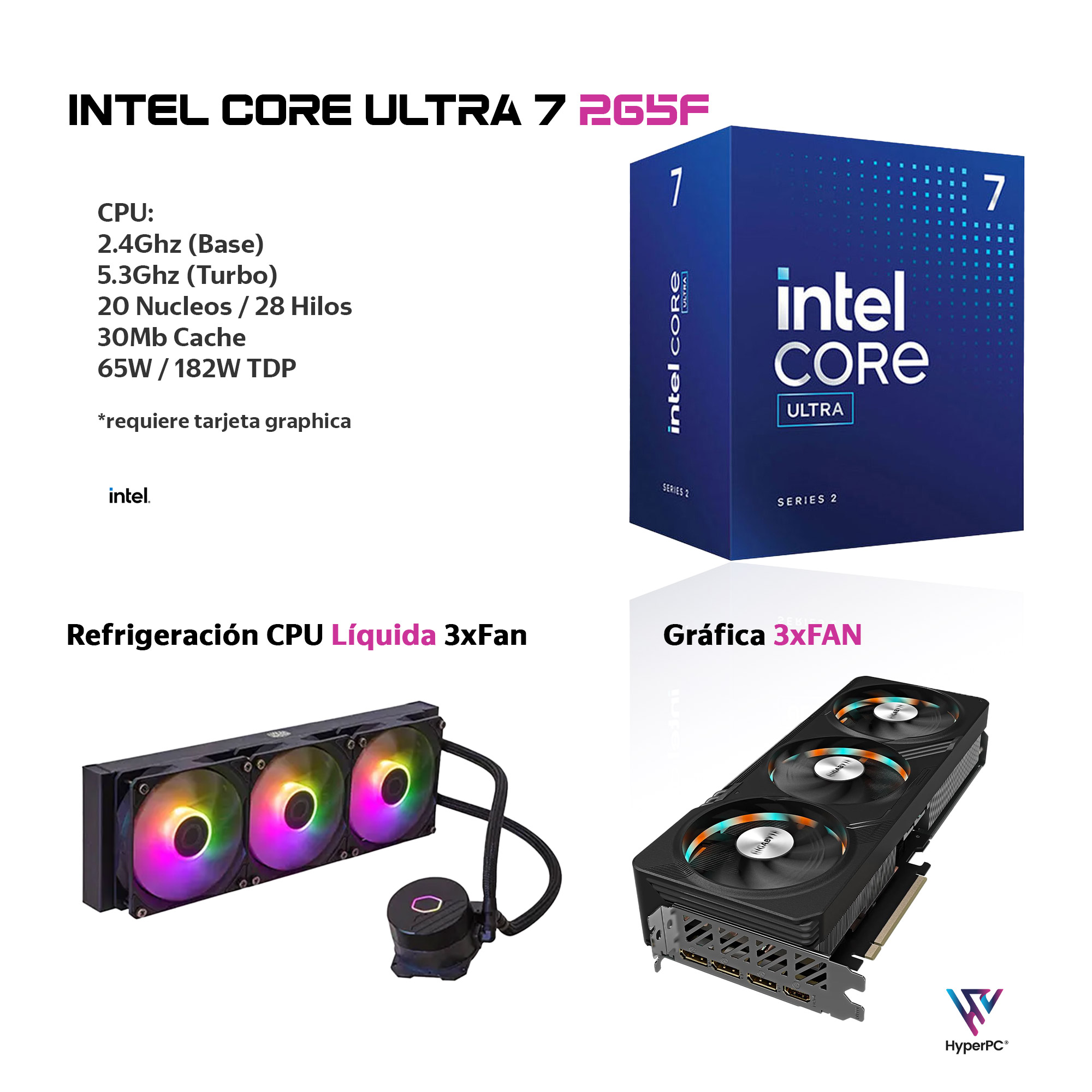 PC GAMER INTEL CORE ULTRA 7 265 64GB DDR5 2TB RTX 5080 16GB - 3