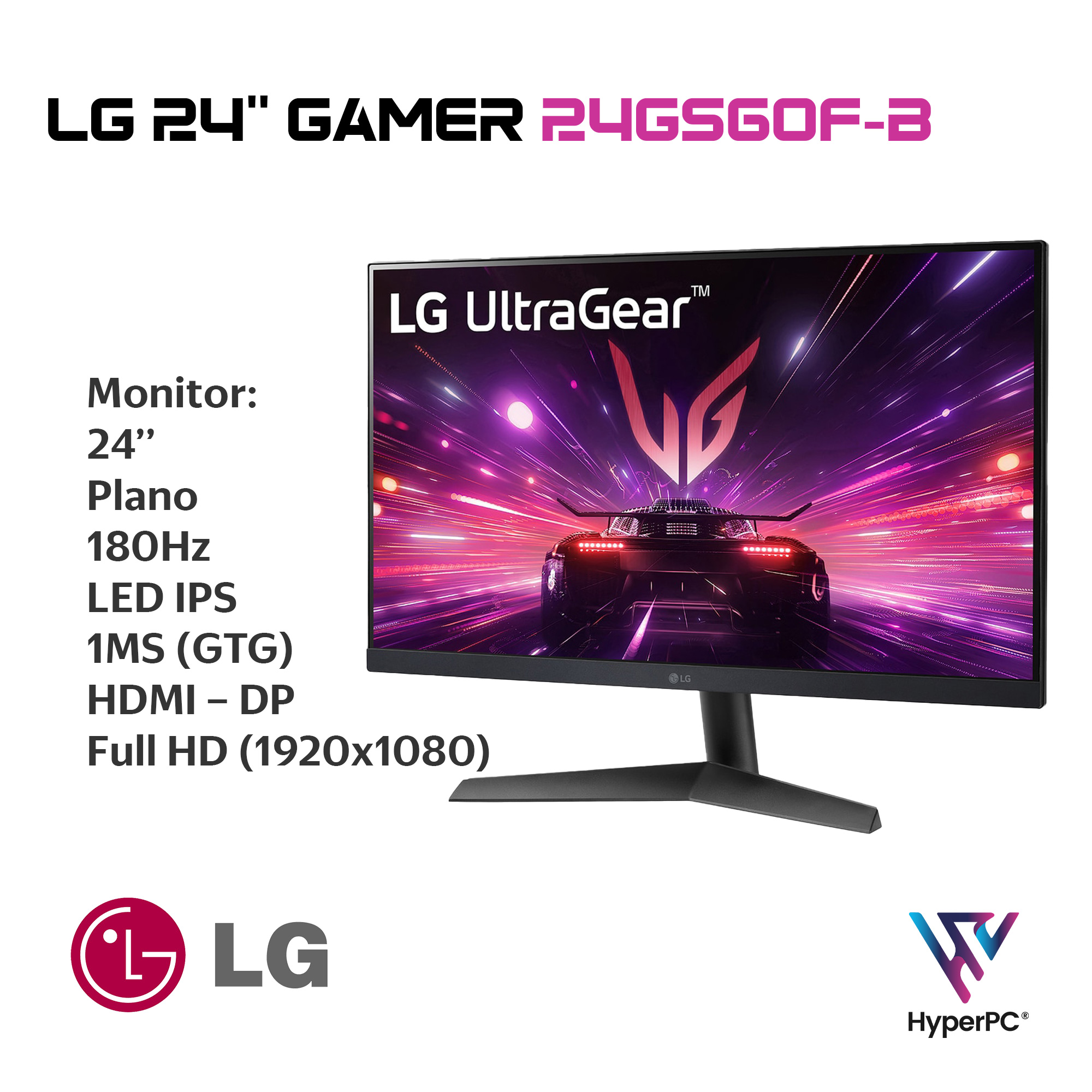 PC GAMER + MONITOR 24 + PERIF: AMD RYZEN 5 9600X 32GB DDR5 1TB RTX 5060 8GB - 4