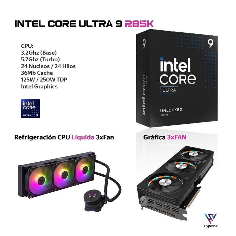 PC GAMER INTEL CORE ULTRA 9 285K 32GB DDR5 2TB RTX 5070 TI 16GB - 3
