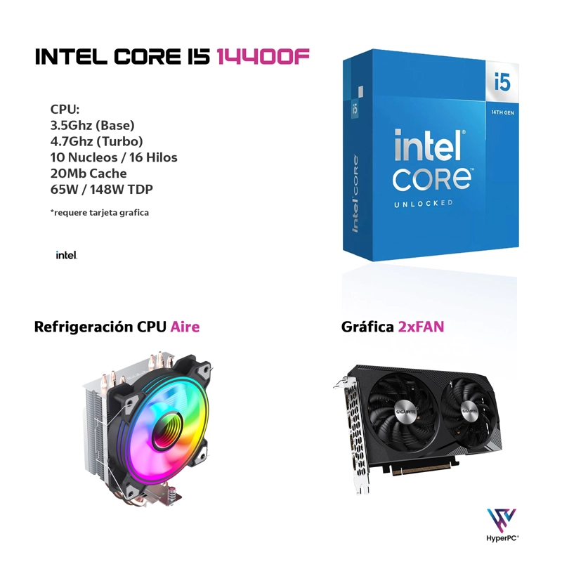 PC GAMER INTEL CORE I5 14400 16GB DDR5 1TB RX 7600 - 3