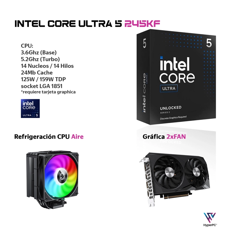 PC GAMER INTEL CORE ULTRA 5 245KF 16GB 1TB RTX 5050 - 3