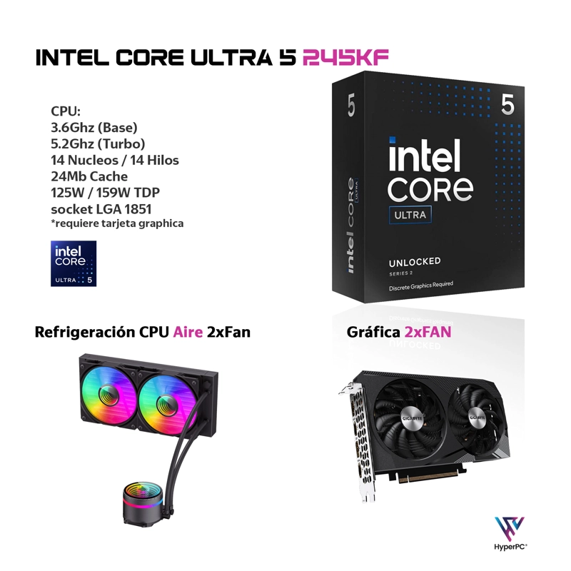 PC GAMER INTEL CORE ULTRA 5 245K 64GB DDR5 2TB RTX 5060 TI - 3