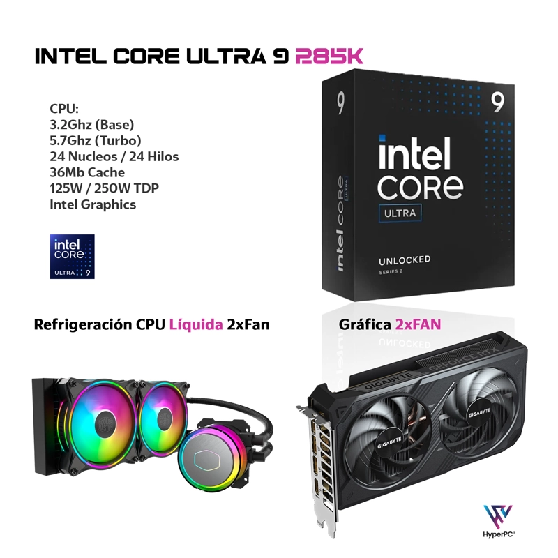 PC GAMER INTEL CORE ULTRA 9 285K 32GB DDR5 1TB RTX 5070 12GB - 3