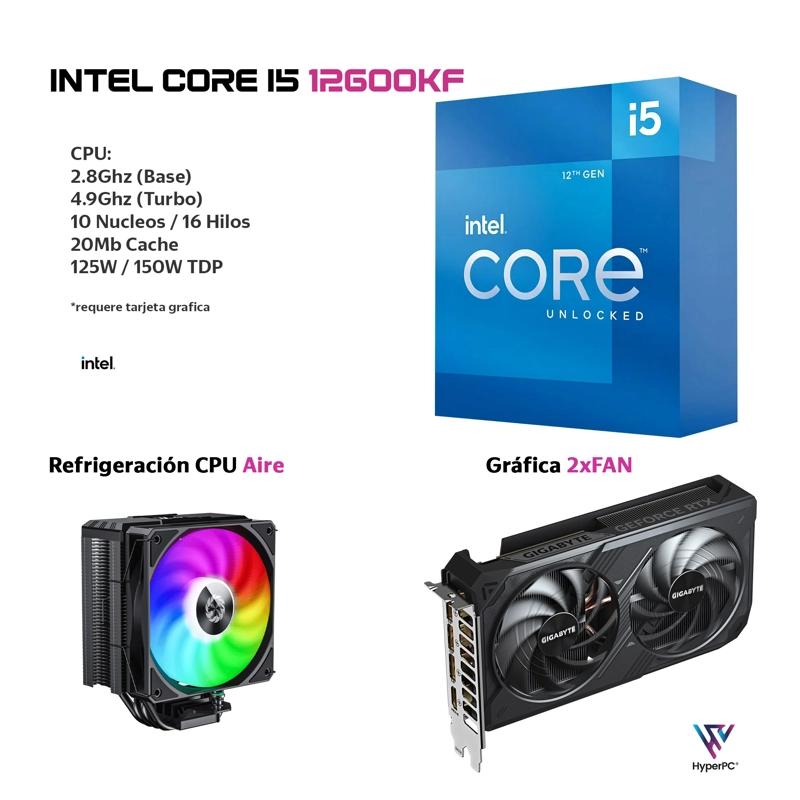 PC GAMER INTEL CORE I5 12600K 32GB 2TB RTX 5050 - 3
