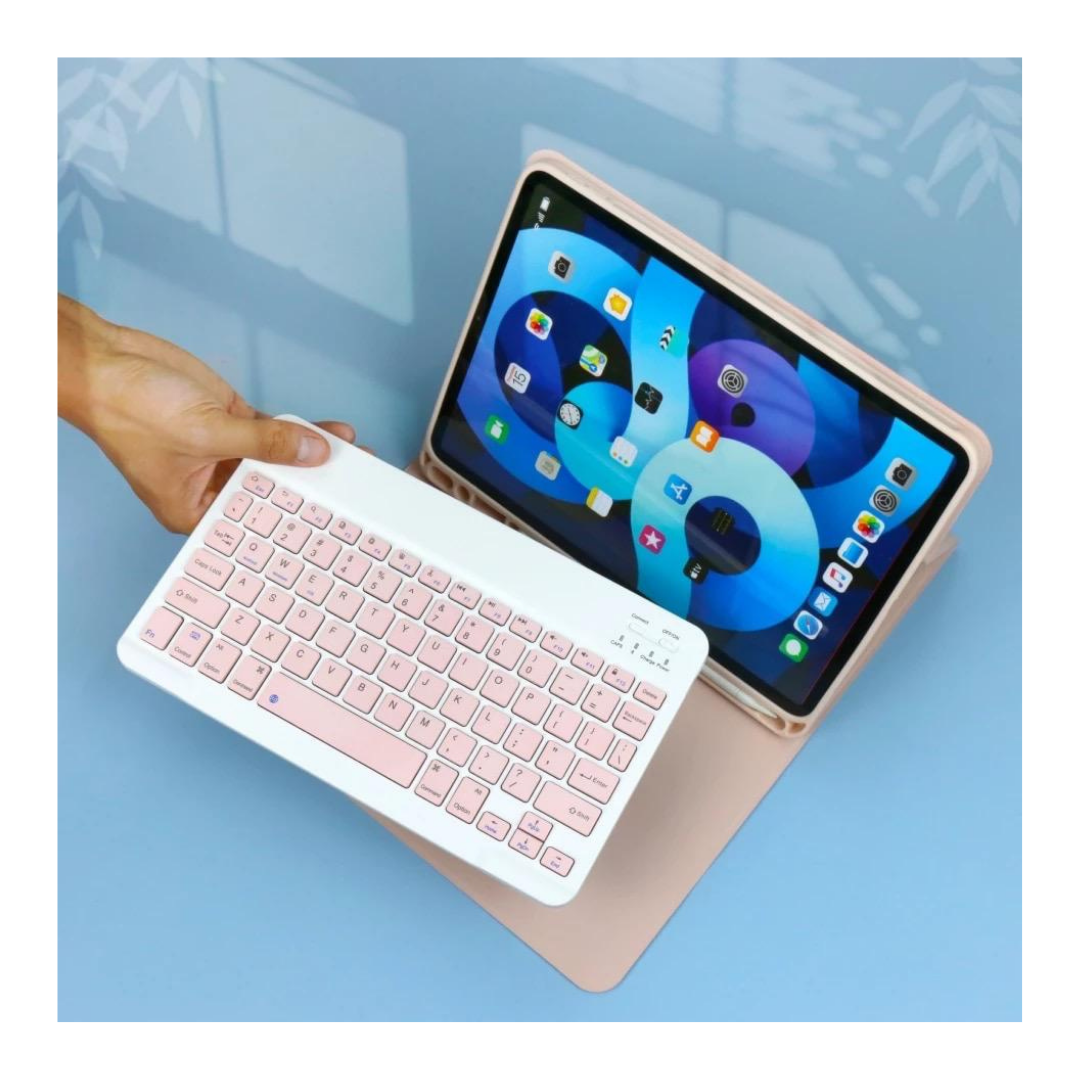 FUNDA CON TECLADO ROSADO PARA IPAD AIR 4TA/5TA 10.9 ESPAÑOL - 3