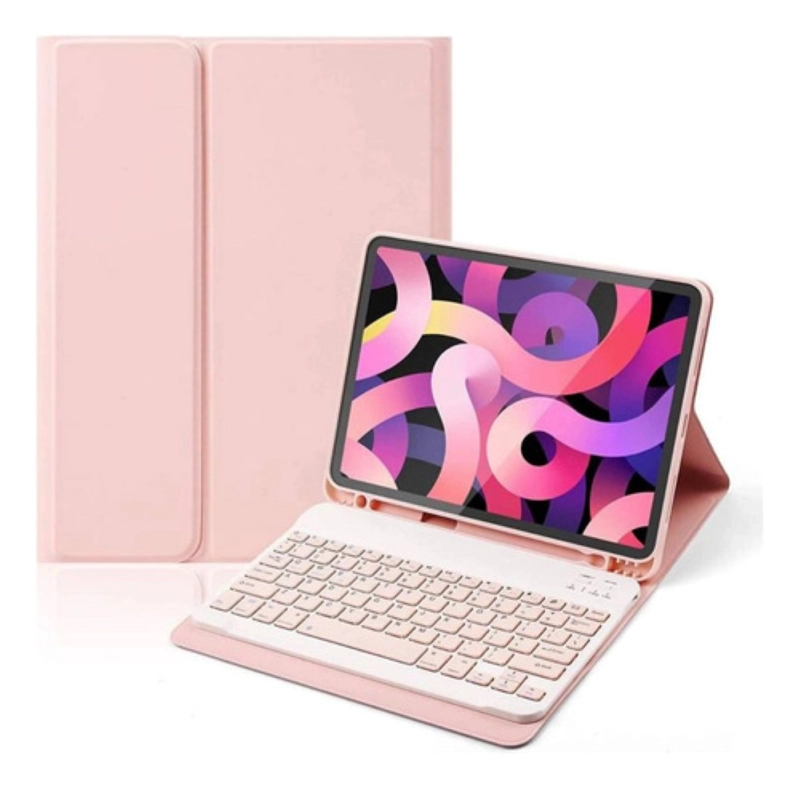 FUNDA CON TECLADO ROSADO PARA IPAD 10MA GEN 10.9 EN ESPAÑOL - 1