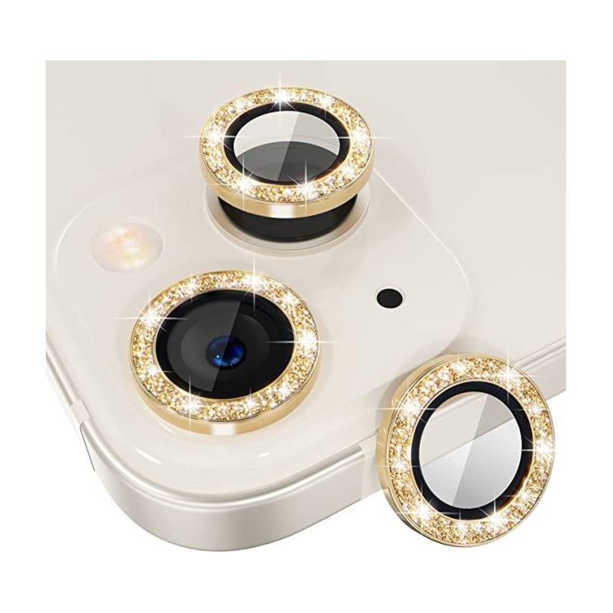 GENÉRICO PROTECTOR LENTES CÁMARA IPHONE 15 NORMAL/15 PLUS DORADO BRILLANTE