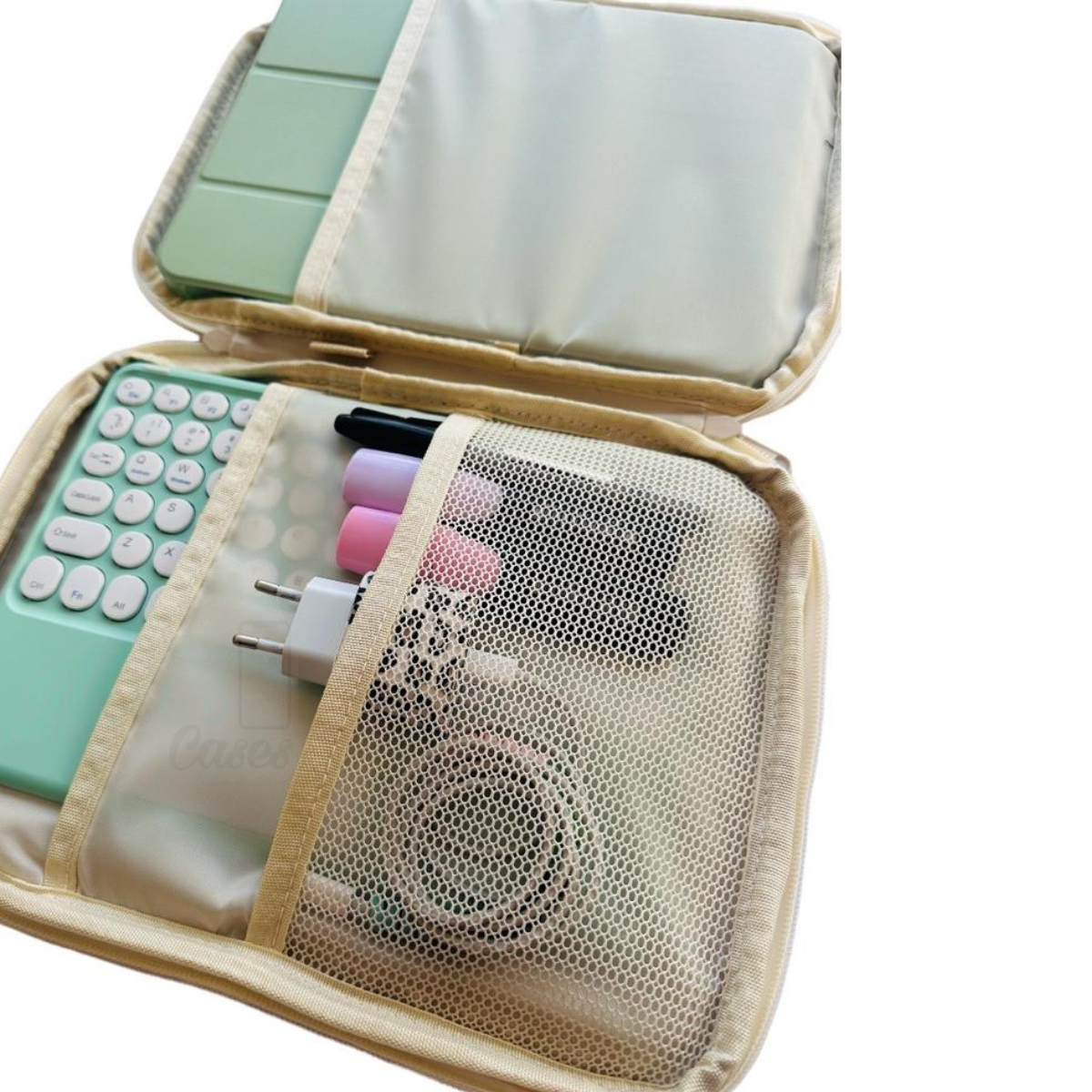 FUNDA BOLSO MULTIFUNCIONAL PARA TABLET IPAD 11 PULGADAS CREMA - 2