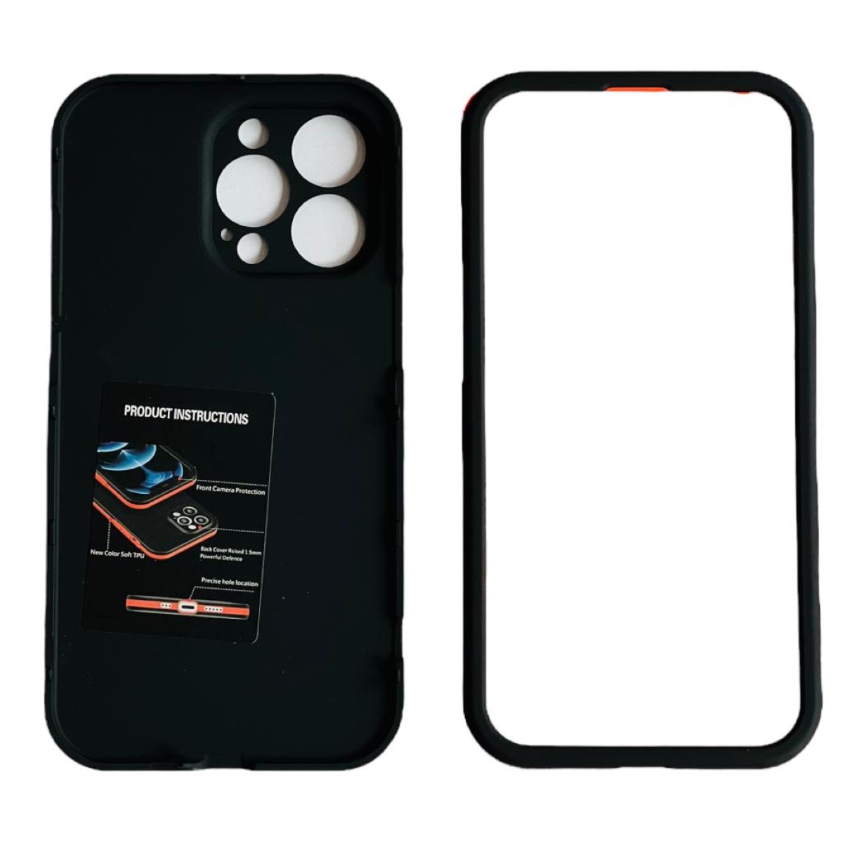 GENÉRICO CARCASA 360 GRADOS IPHONE 13 PRO MAX ANTIGOLPE NEGRO