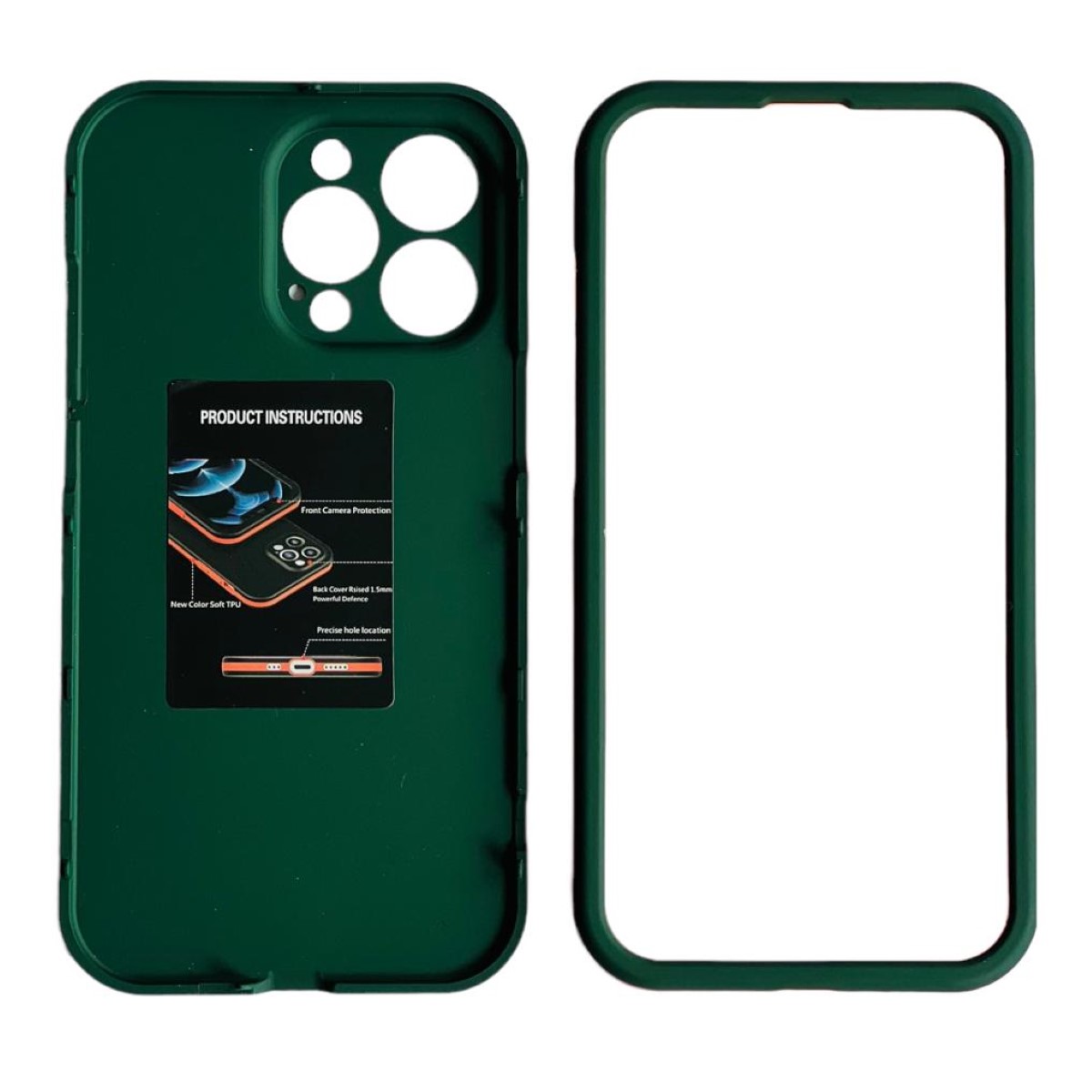 CARCASA 360 GRADOS IPHONE 13 PRO MAX ANTIGOLPE VERDE - 1