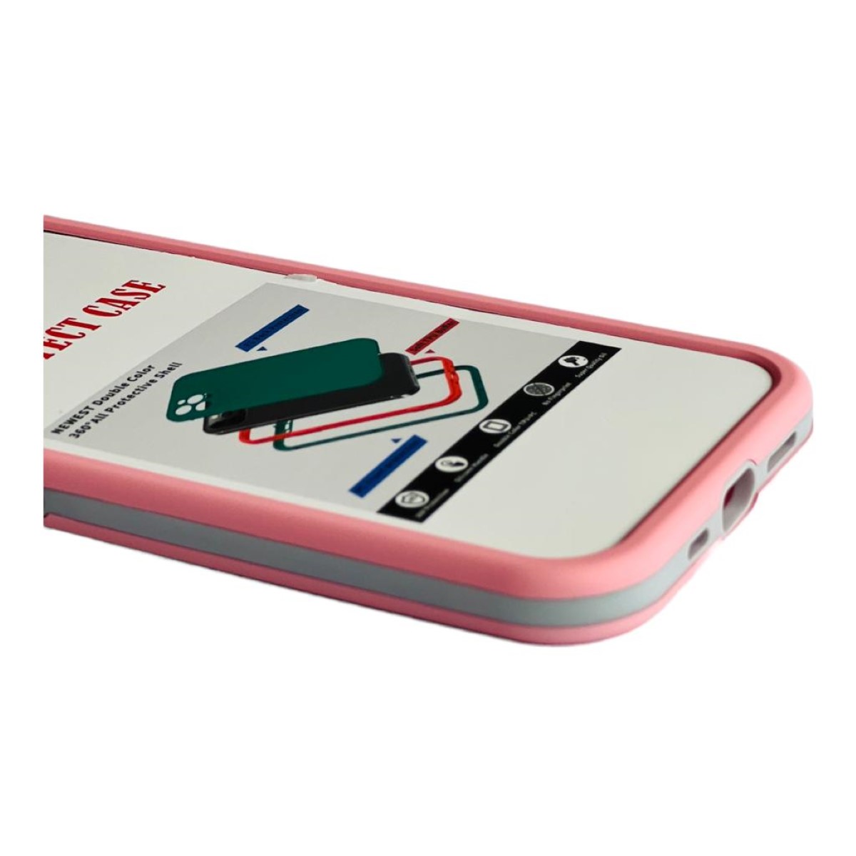 CARCASA 360 GRADOS IPHONE 13 PRO MAX ANTIGOLPE ROSADO - 4