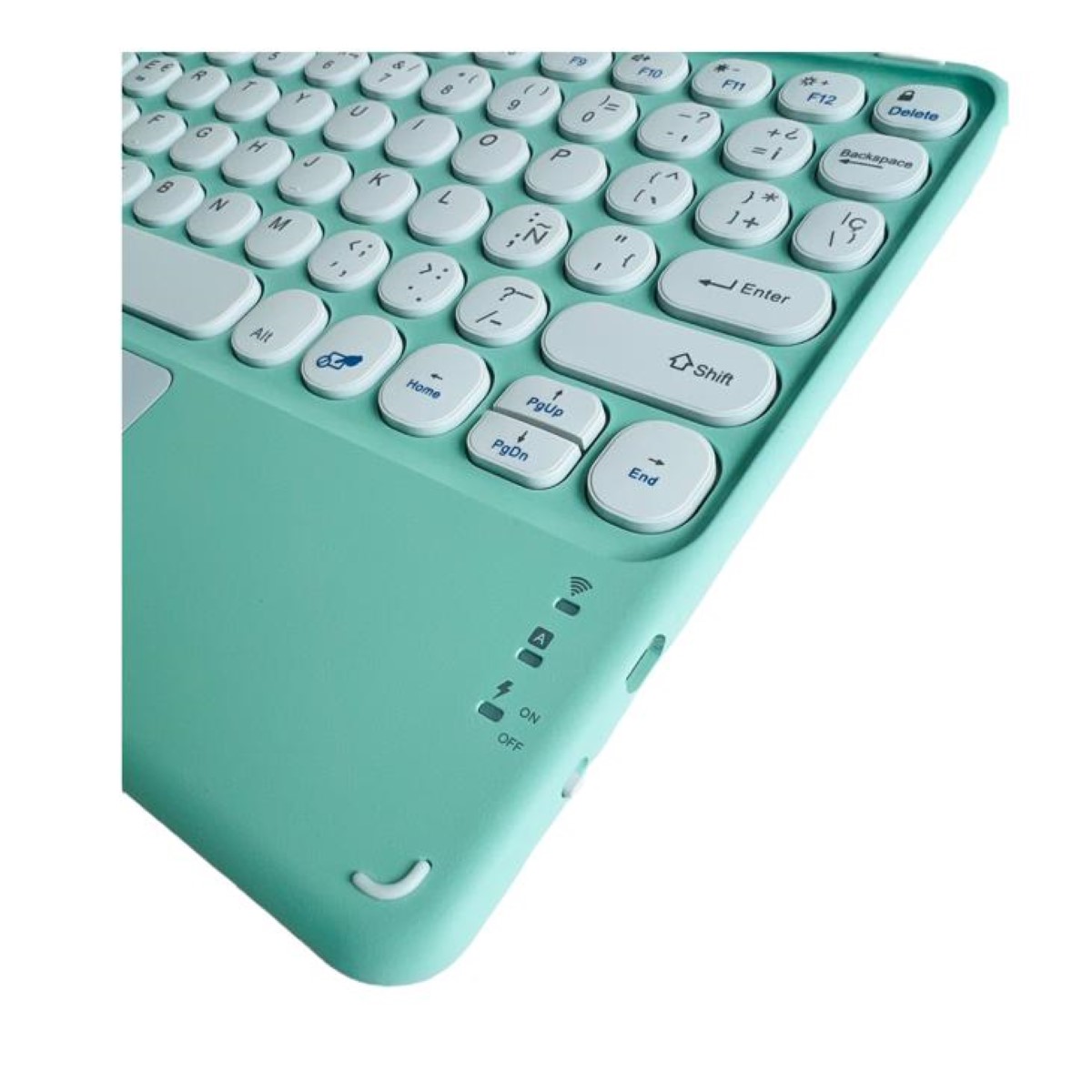 TECLADO INALÁMBRICO BLUETOOTH CON MOUSE TOUCHPAD VERDE MENTA - 2