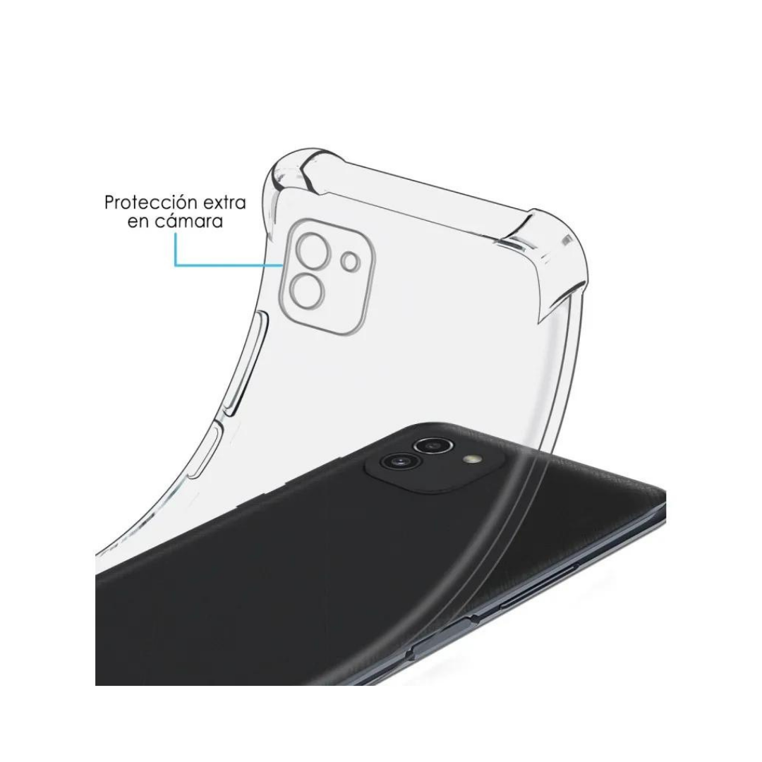 CARCASA SAMSUNG A03 NORMAL TRANSPARENTE REFORZADA - 3