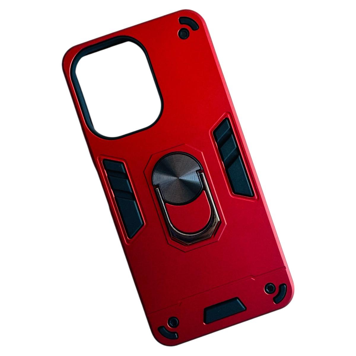 CARCASA XIAOMI REDMI 13C 4G 5G ANTI GOLPES ANILLO ROJO - 1