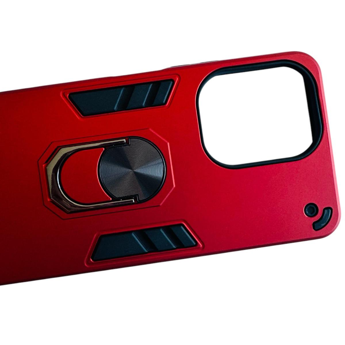 CARCASA XIAOMI REDMI 13C 4G 5G ANTI GOLPES ANILLO ROJO - 2