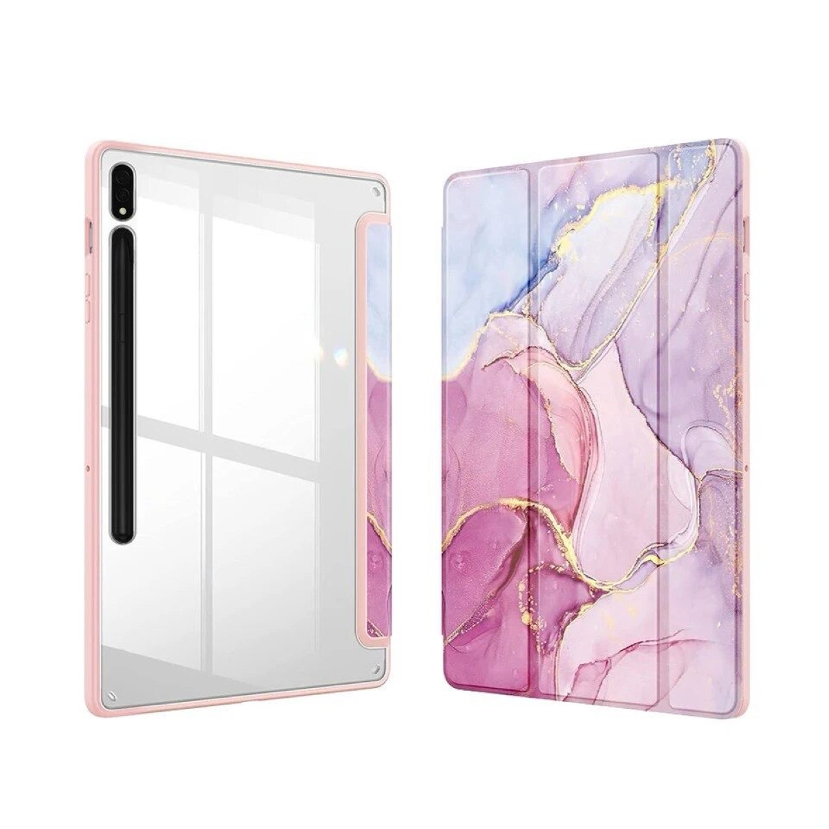 FUNDA SMART COVER PARA TABLET SAMSUNG S9 11 X710 MARMOL ROSADO - 5