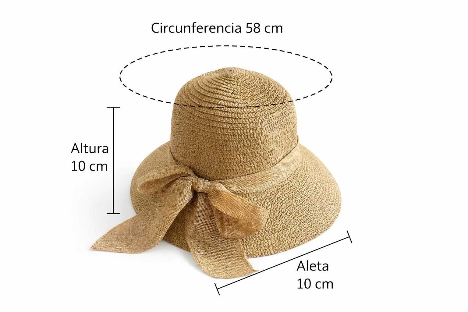 SOMBRERO DE VERANO PLAYA MUJER PROTECCION SOLAR LAZO - 4