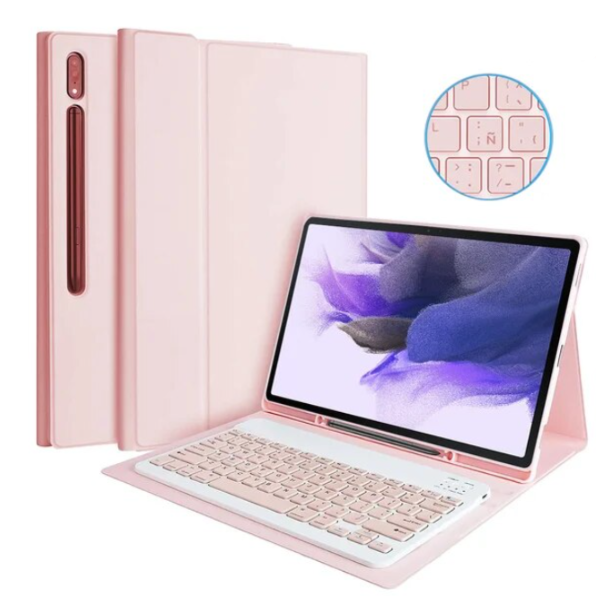 FUNDA CON TECLADO ROSADO PARA SAMSUNG S8 ULTRA/S9 ULTRA 14.6 - 1