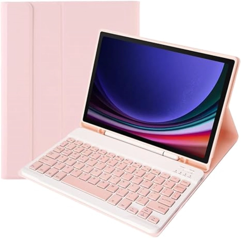 FUNDA CON TECLADO ROSADO PARA SAMSUNG S9/S9 FE 10.9 ESPAÑOL - 1