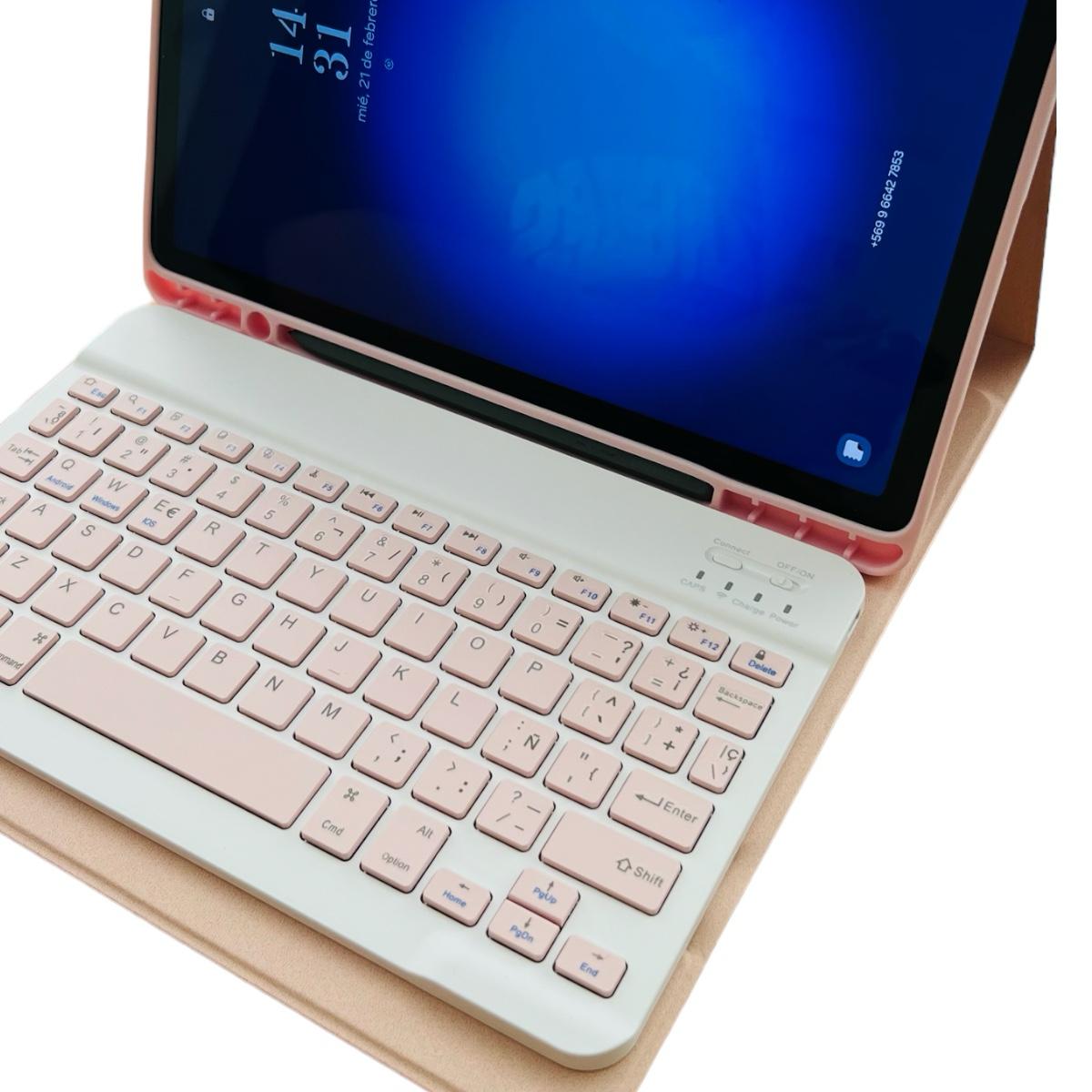 FUNDA CON TECLADO ROSADO PARA SAMSUNG S9/S9 FE 10.9 ESPAÑOL - 2