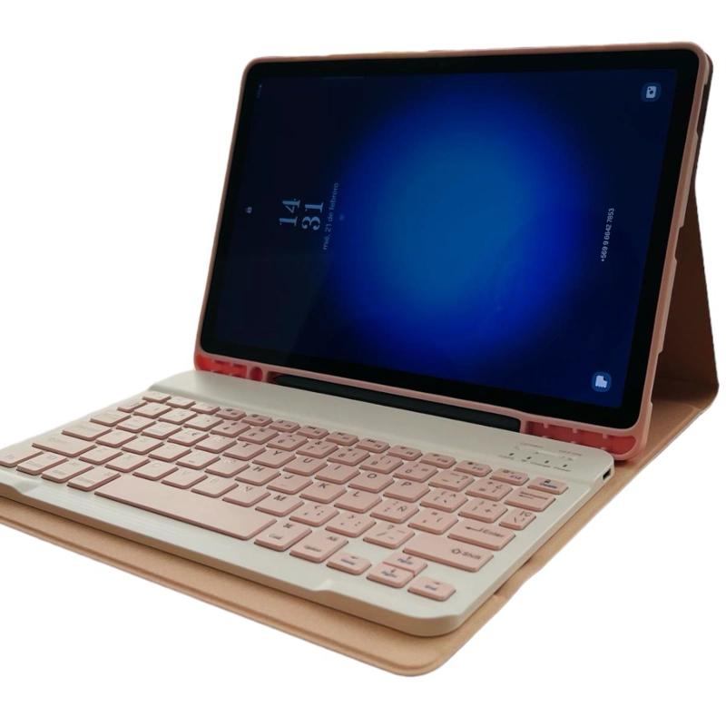 FUNDA CON TECLADO ROSADO PARA SAMSUNG S9/S9 FE 10.9 ESPAÑOL - 3