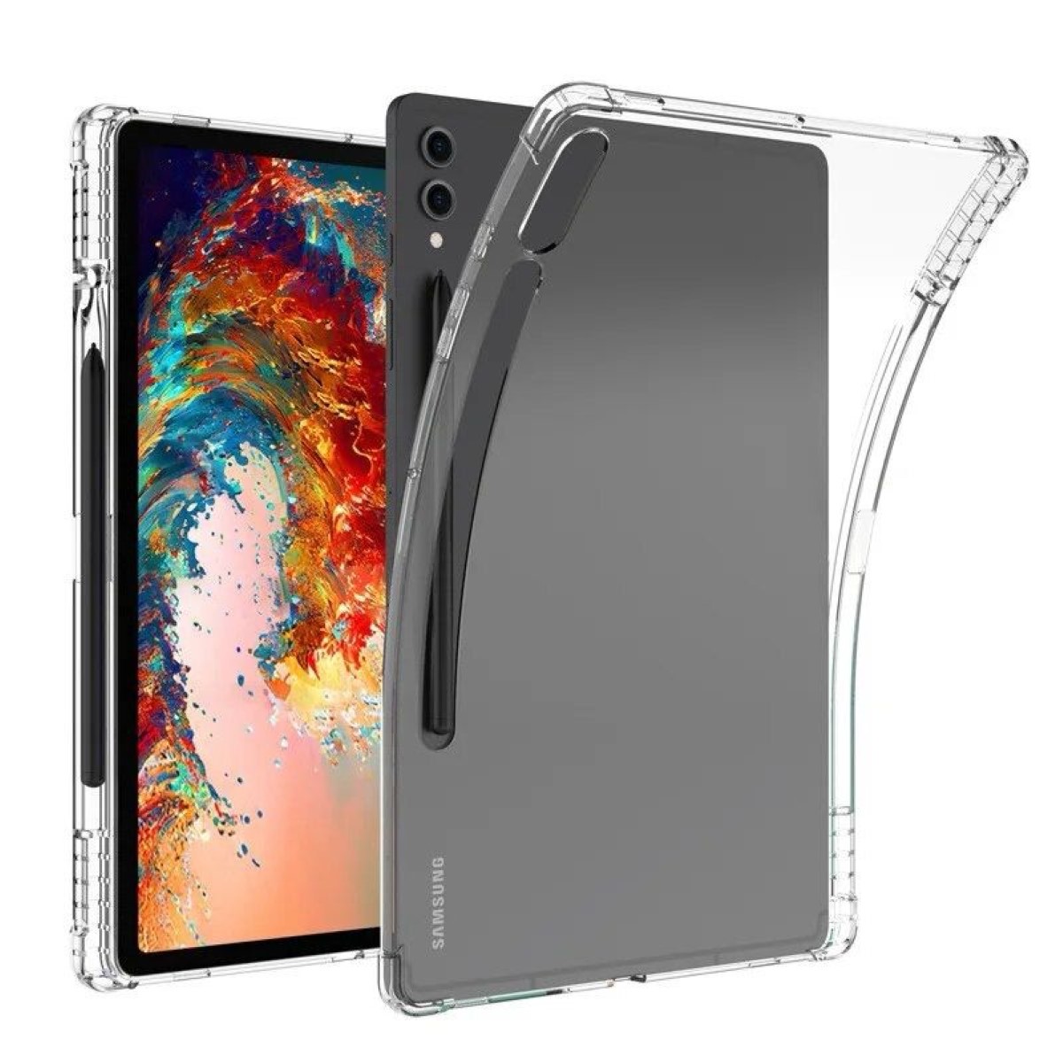 CARCASA TRANSPARENTE PARA SAMSUNG TAB S9 PLUS/S9 FE+ RANURA - 1