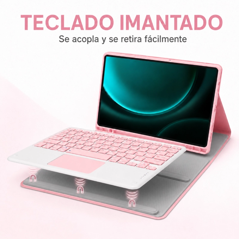 FUNDA CON TECLADO ROSADO PARA IPAD AIR 6 11 2024 M2 ESPAÑOL - 3