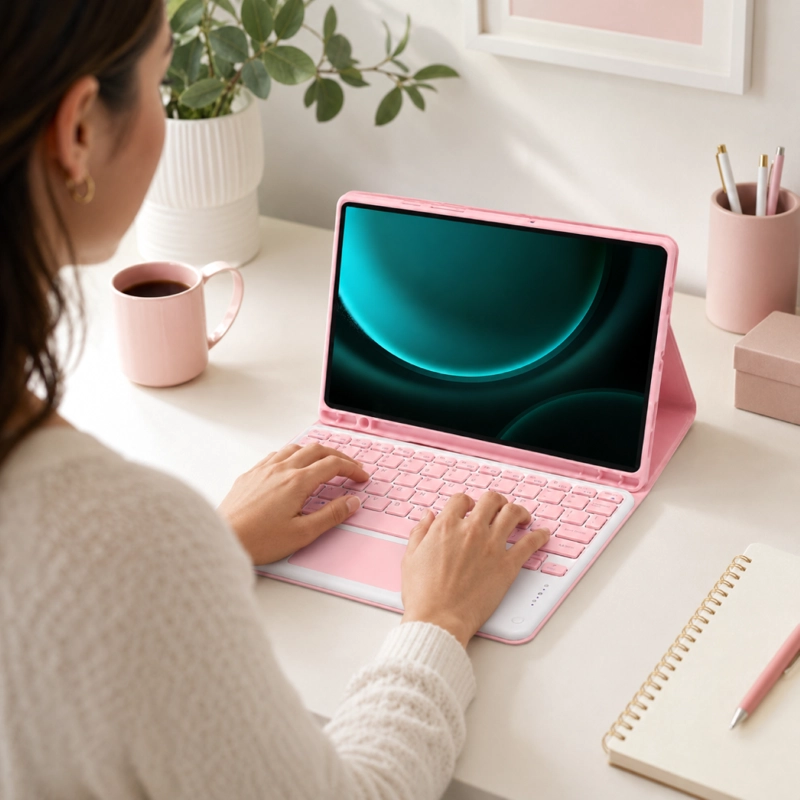 FUNDA CON TECLADO ROSADO PARA IPAD AIR 6 11 2024 M2 ESPAÑOL - 4