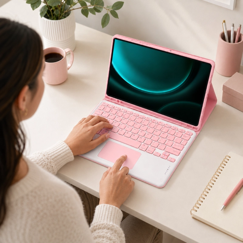 FUNDA CON TECLADO ROSADO PARA IPAD AIR 6 11 2024 M2 ESPAÑOL - 6