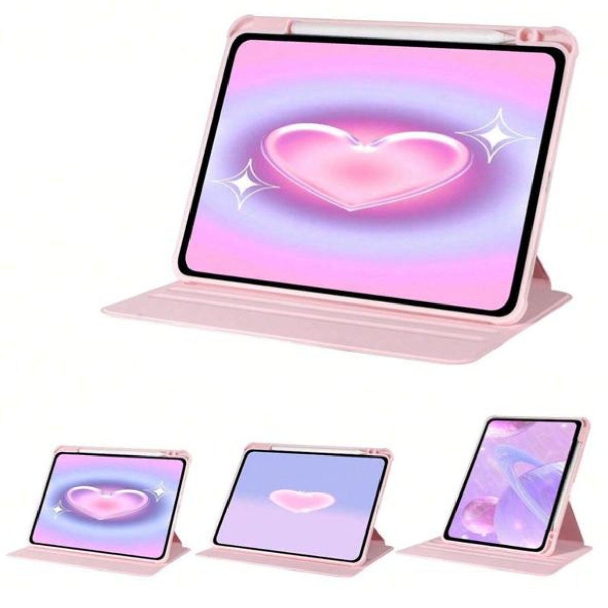 CARCASA SMART COVER CLEAR 360 PARA IPAD AIR 6 11 M2 2024 ROSADO - 2
