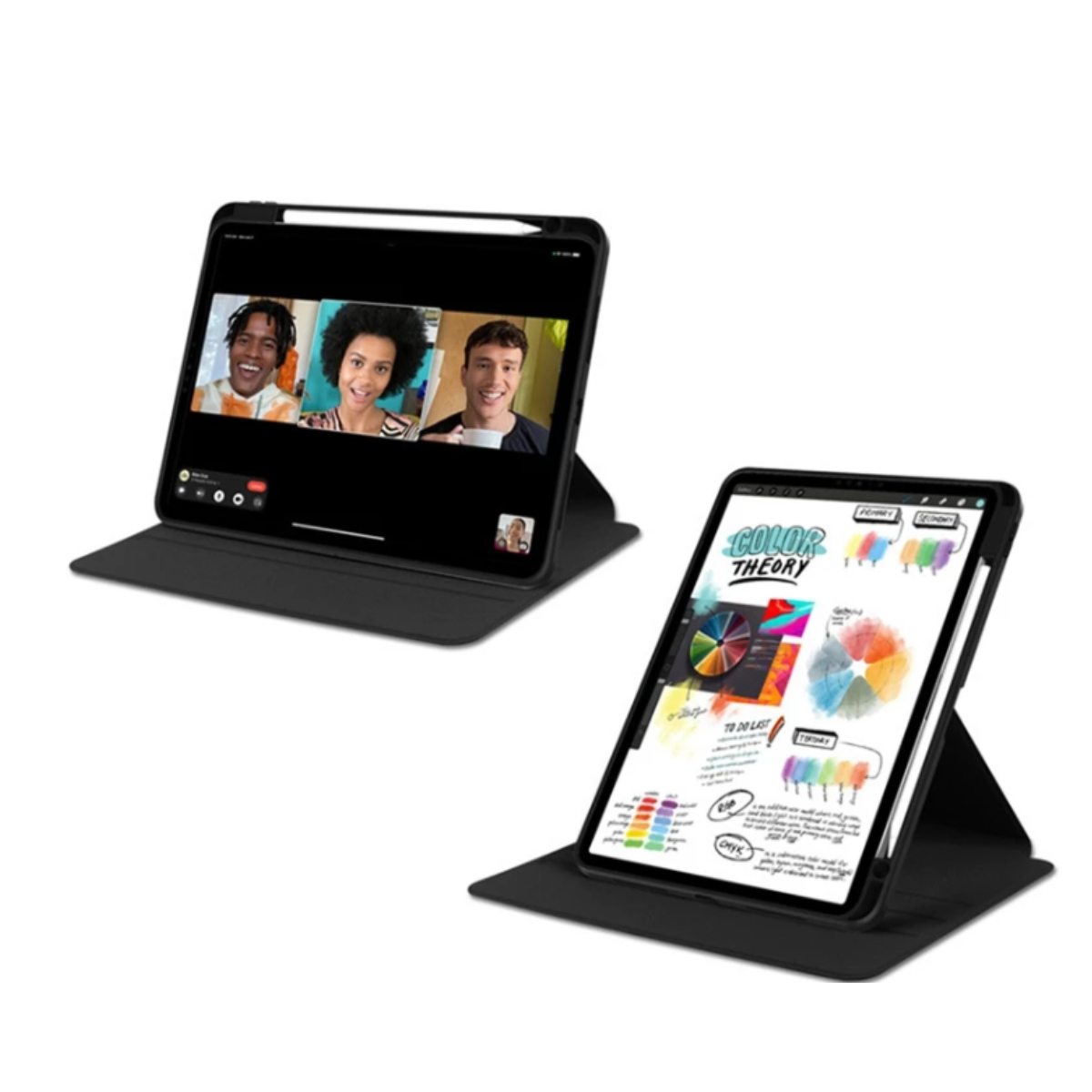 CARCASA SMART COVER CLEAR 360 PARA IPAD AIR 6 11 M2 2024 NEGRO - 2