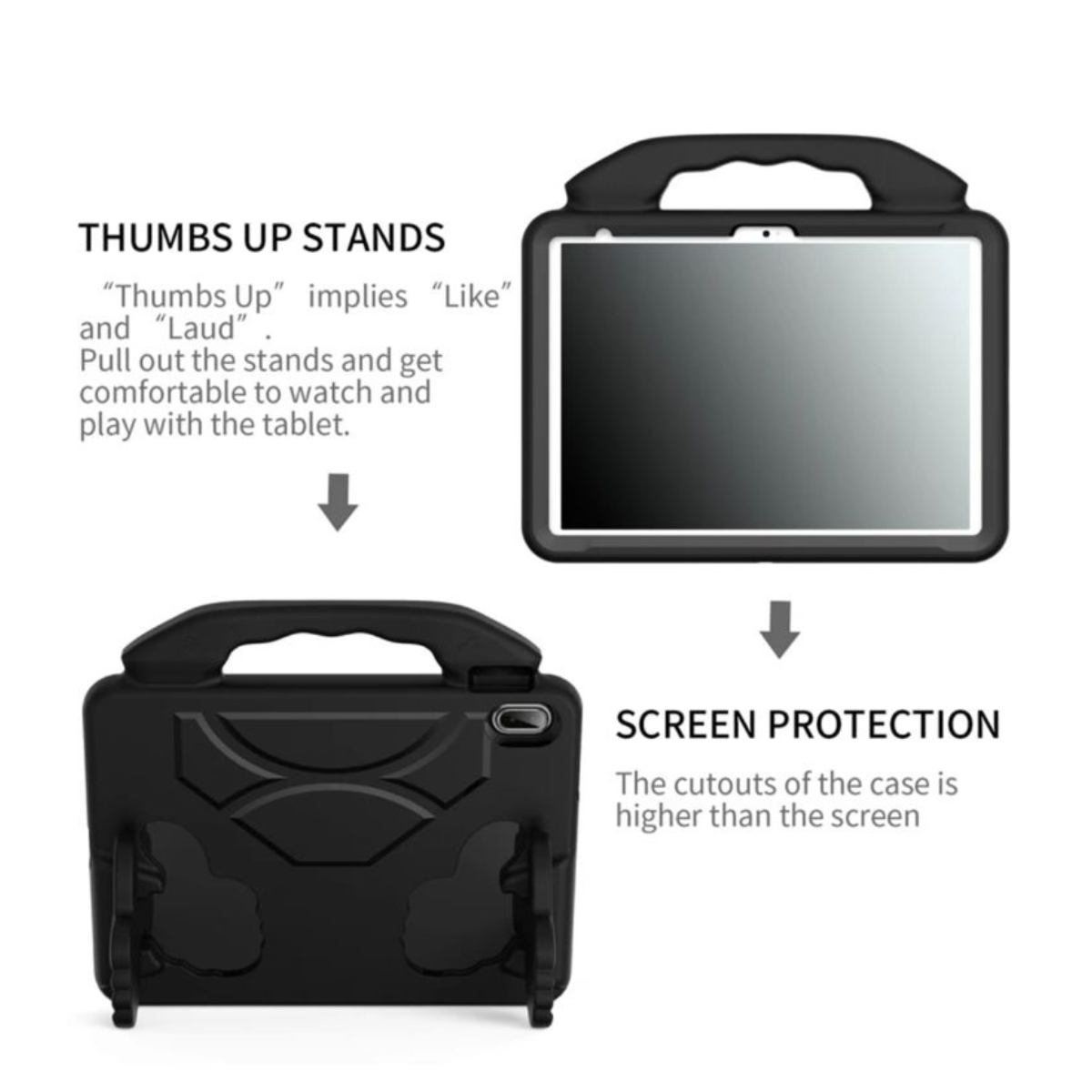 CARCASA NIÑOS ANTIGOLPES PARA TABLET XIAOMI REDMI PAD SE 11 NEGRO - 4