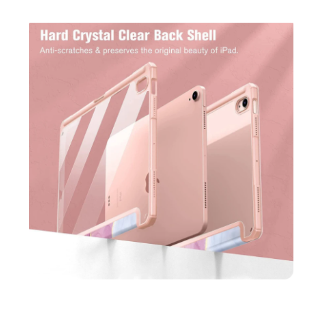 FUNDA SMART COVER CLEAR MARMOL PARA IPAD AIR 6 11 M2 2024 ROSADO - 3