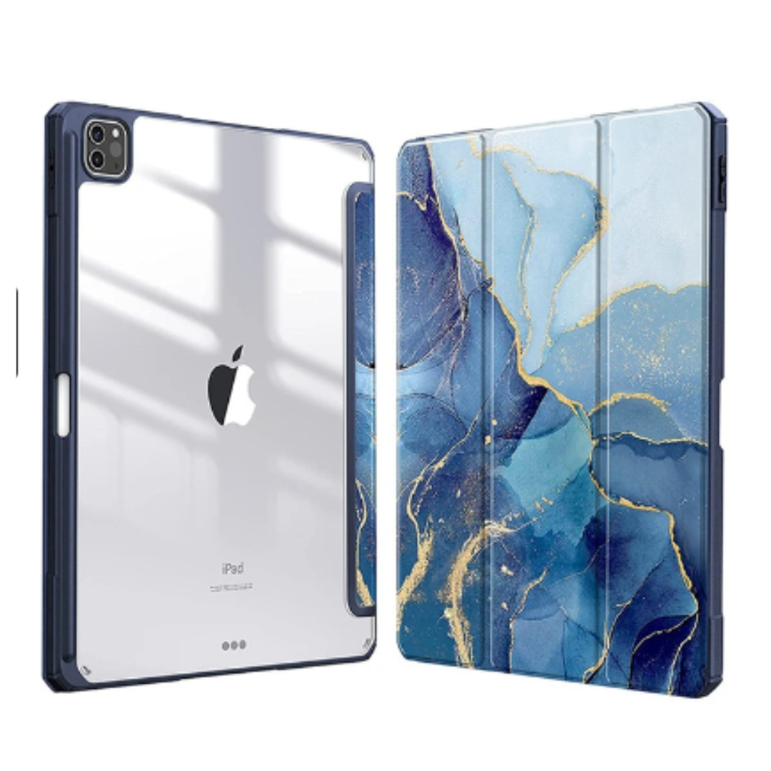FUNDA SMART COVER CLEAR MARMOL PARA IPAD AIR 6 11 M2 2024 AZUL - 1