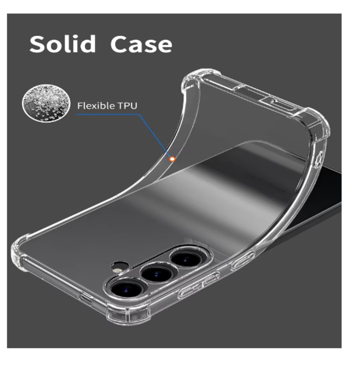 CARCASA SAMSUNG S24 FE TRANSPARENTE REFORZADA - 3
