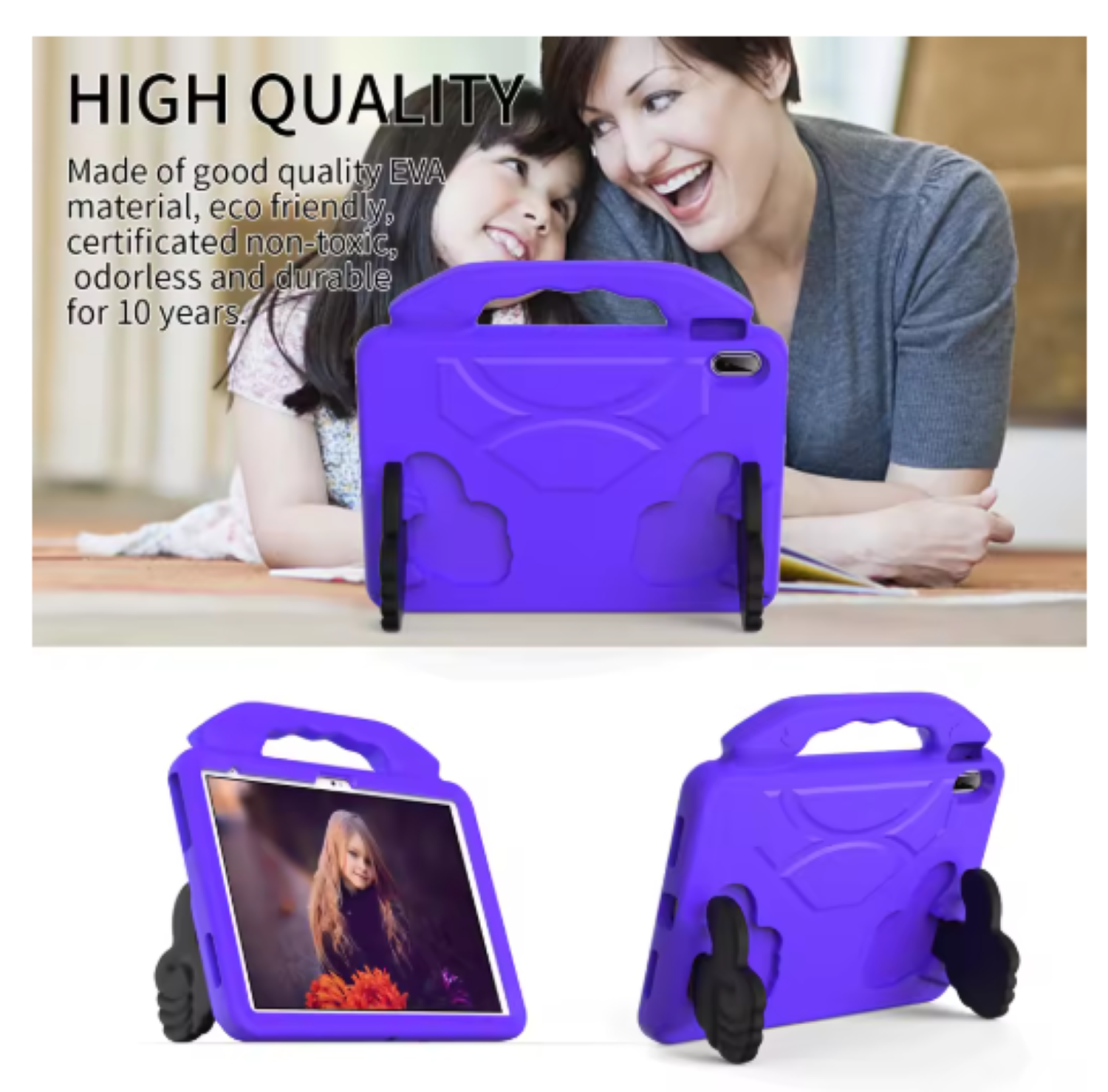 CARCASA NIÑOS ANTI-GOLPES PARA TABLET SAMSUNG A9+ 11 X210 MORADO - 3