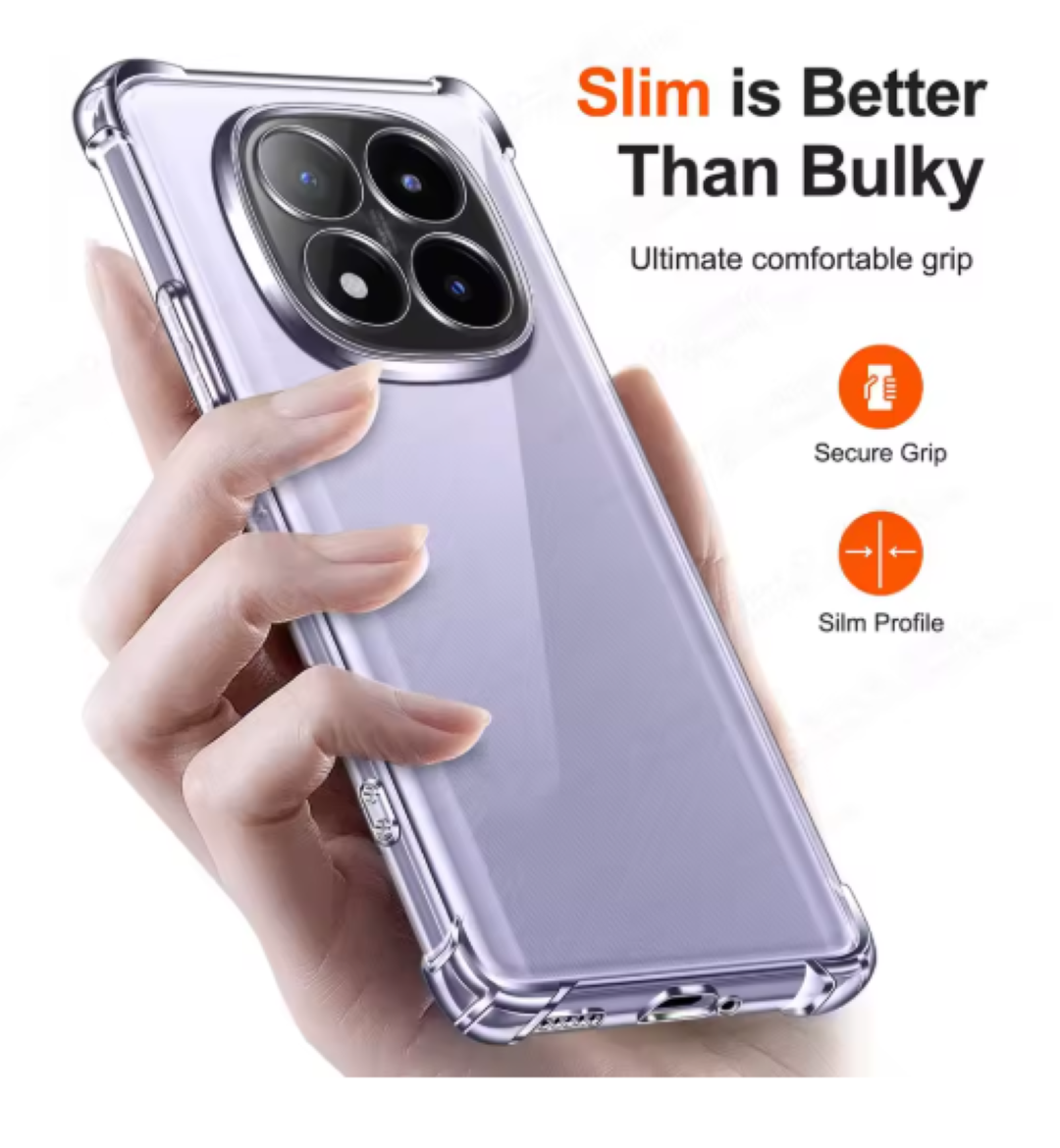 CARCASA PARA XIAOMI NOTE 14 PRO 5G TRANSPARENTE REFORZADA - 3