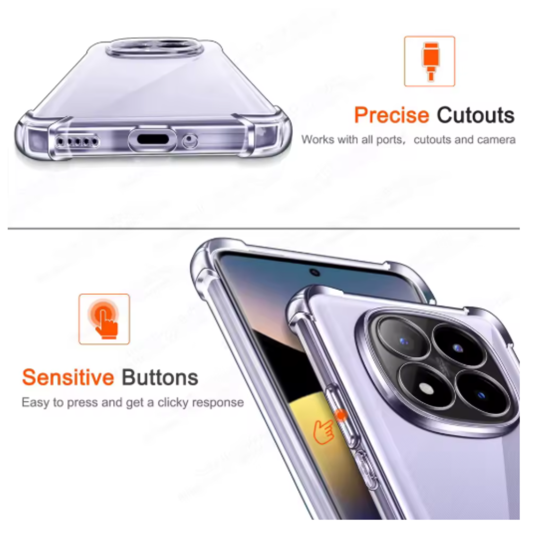 CARCASA PARA XIAOMI NOTE 14 PRO+ 5G TRANSPARENTE REFORZADA - 4