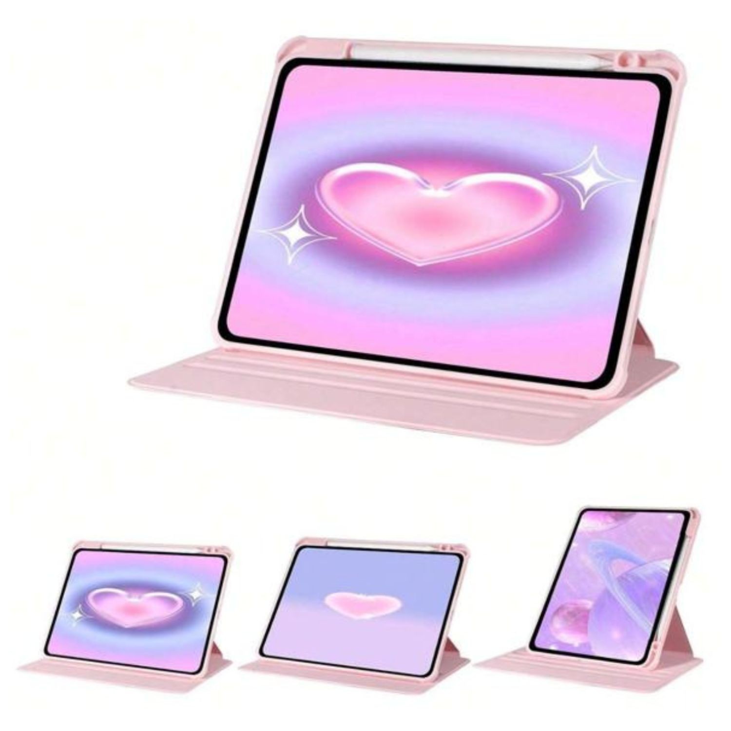 CARCASA SMART COVER CLEAR 360 PARA IPAD AIR 13 M2 2024 ROSADO - 2