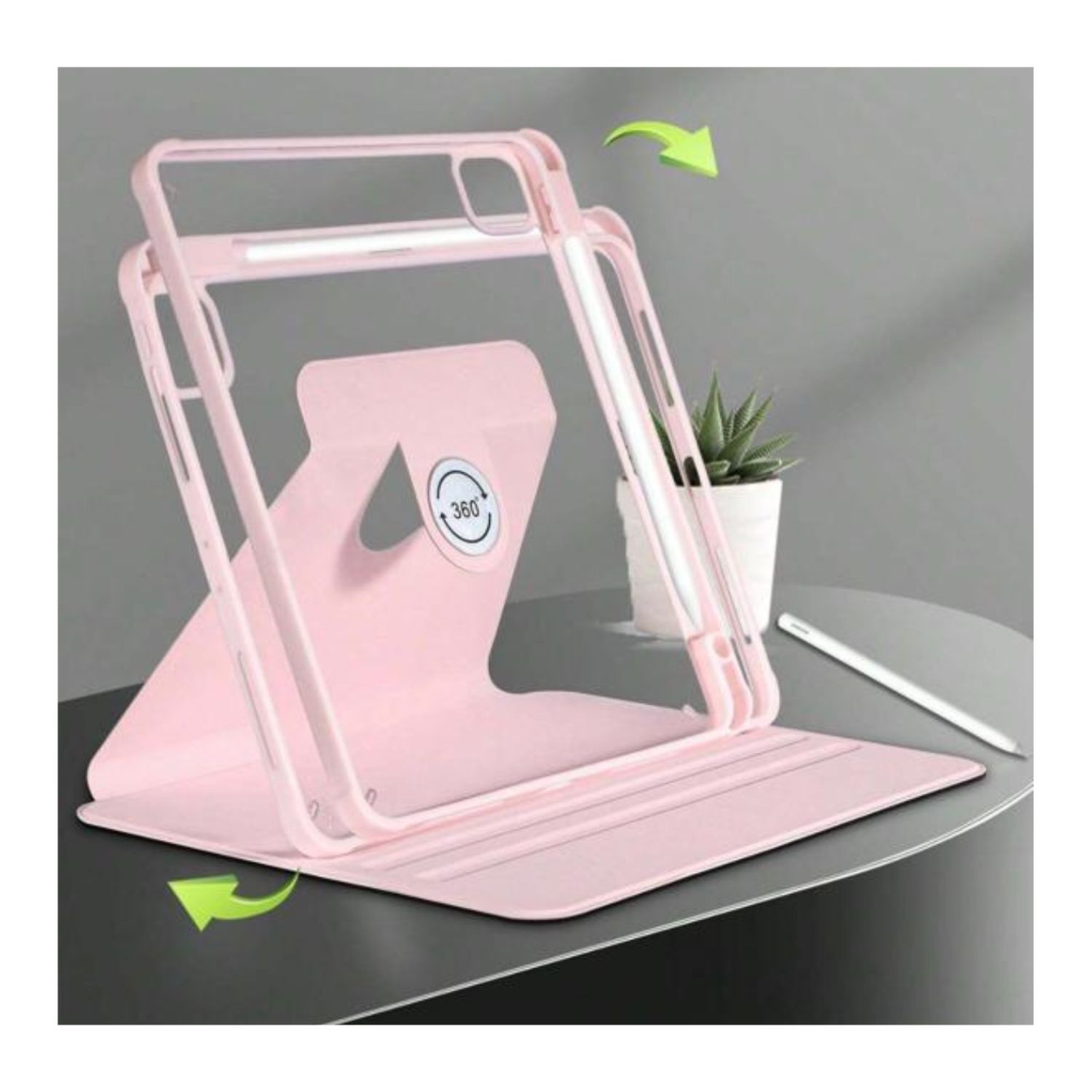 CARCASA SMART COVER CLEAR 360 PARA IPAD AIR 13 M2 2024 ROSADO - 3