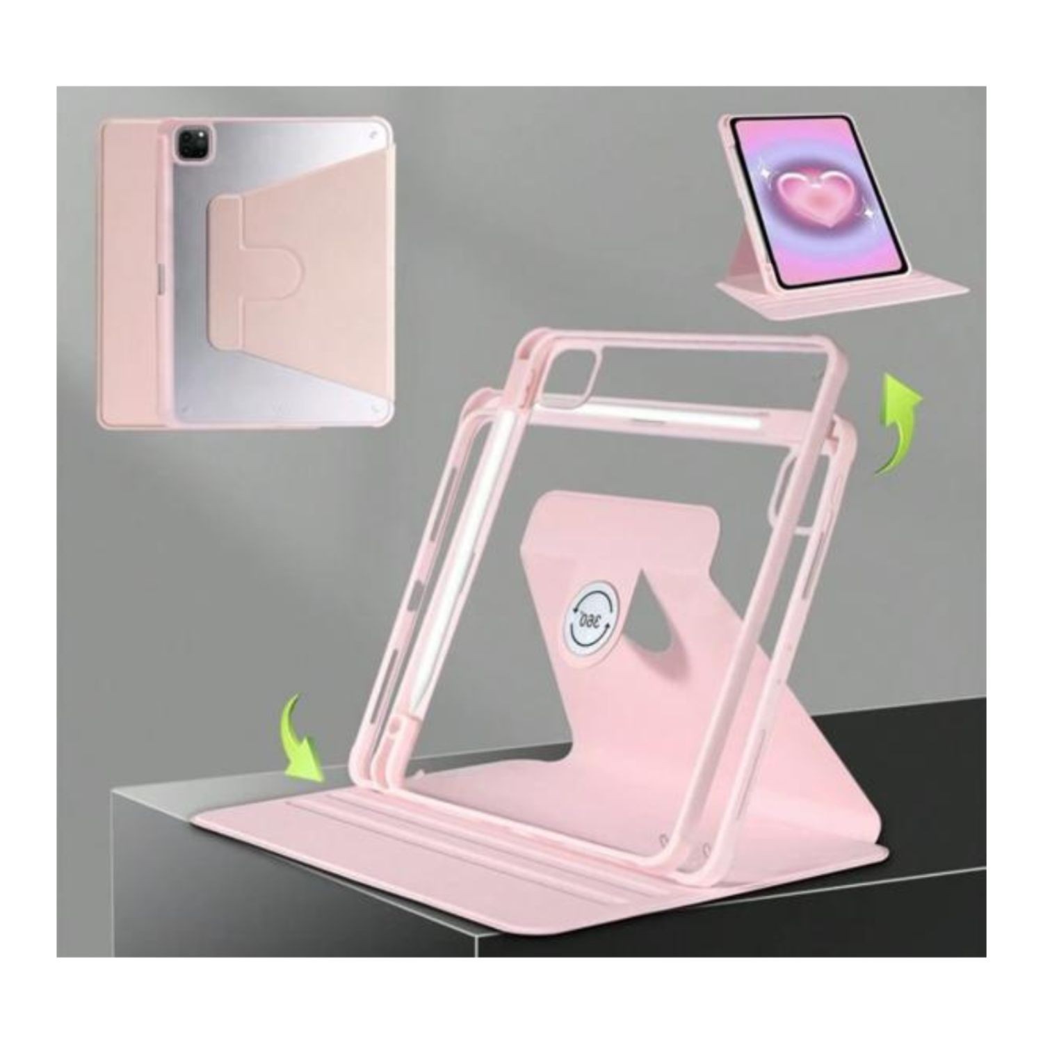 CARCASA SMART COVER CLEAR 360 PARA IPAD AIR 13 M2 2024 ROSADO - 4