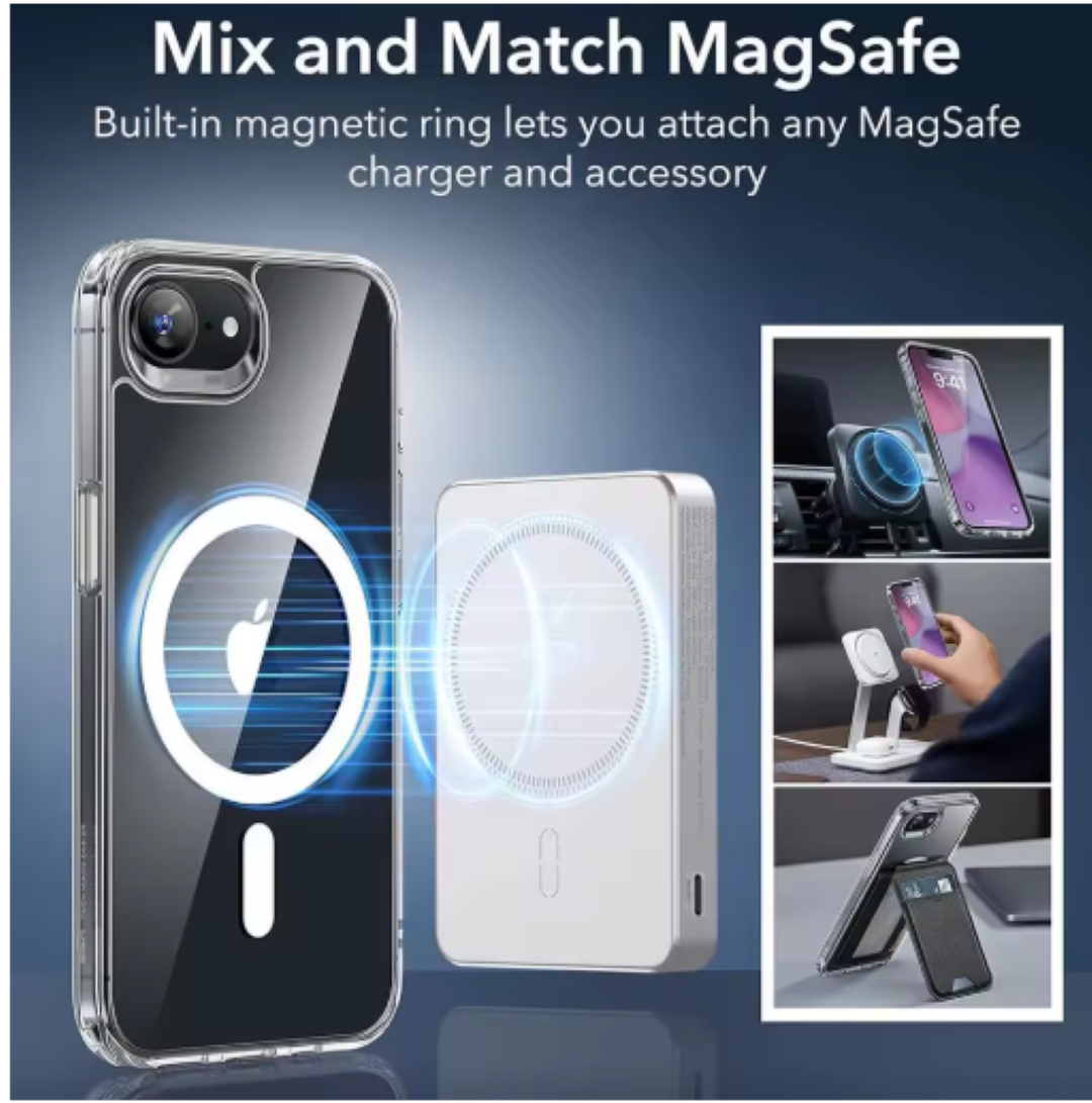 CARCASA PARA IPHONE 16E TRANSPARENTE MAGSAFE - 4