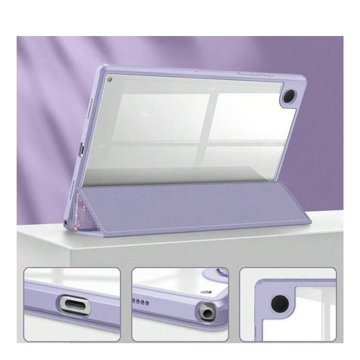 FUNDA SMART COVER CLEAR MARMOL PARA IPAD AIR 11 M3 2025 LILA - 2