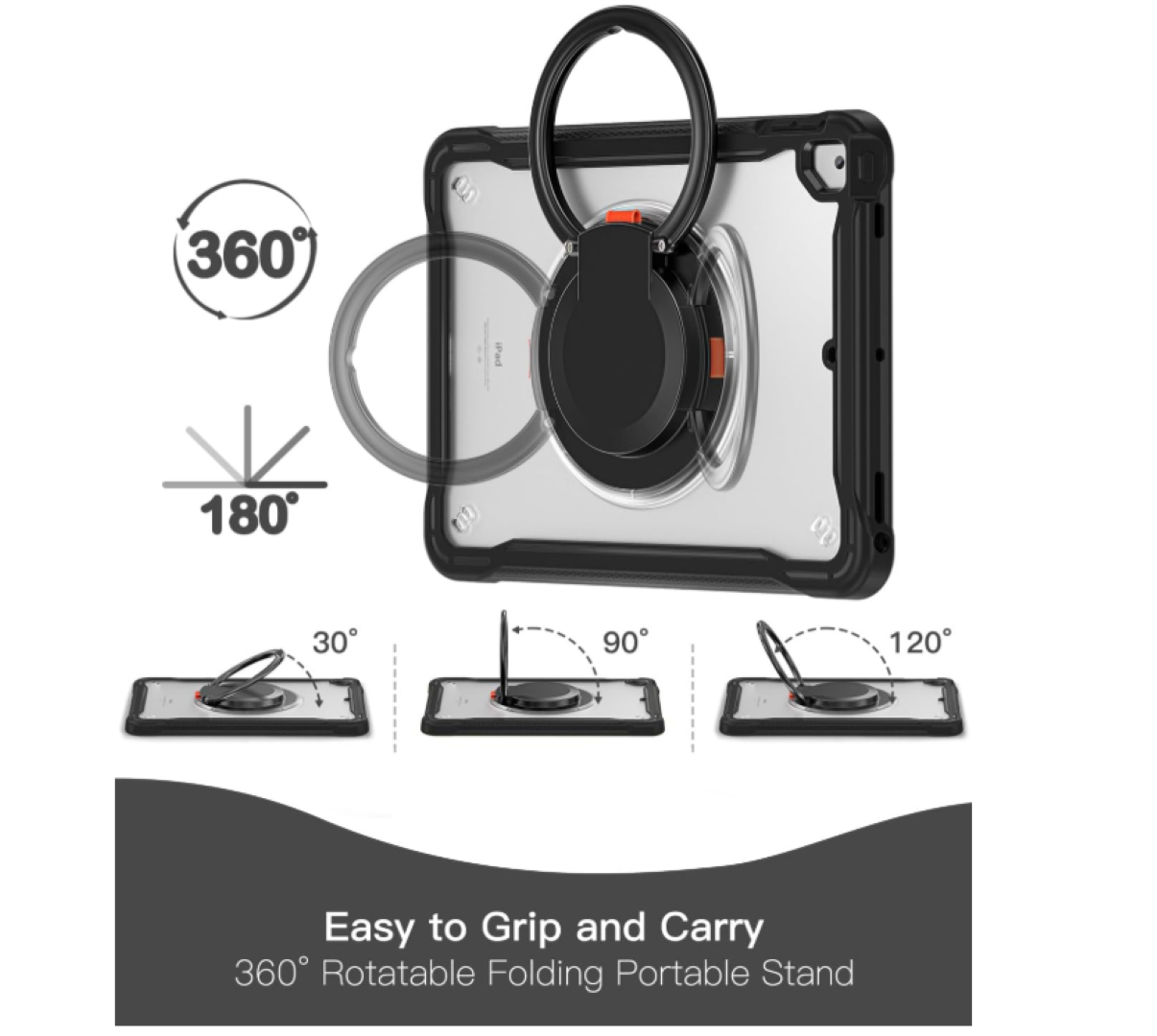 CARCASA ANILLO CON SOPORTE PARA IPAD 10MA GENE 10.9 TRANS - 4